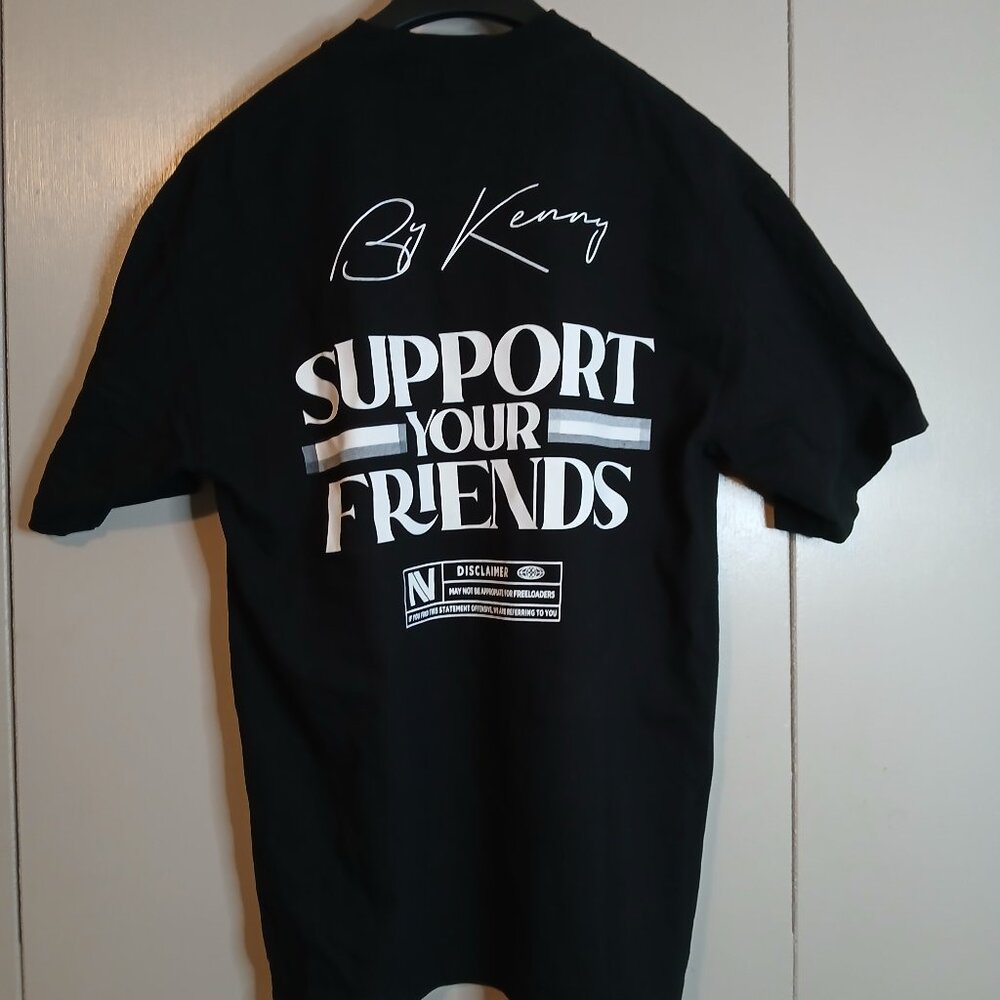L.A. Apparel Black 6.5 Medium T-Shirt "Don't ask for free S#!?" (0705M2)